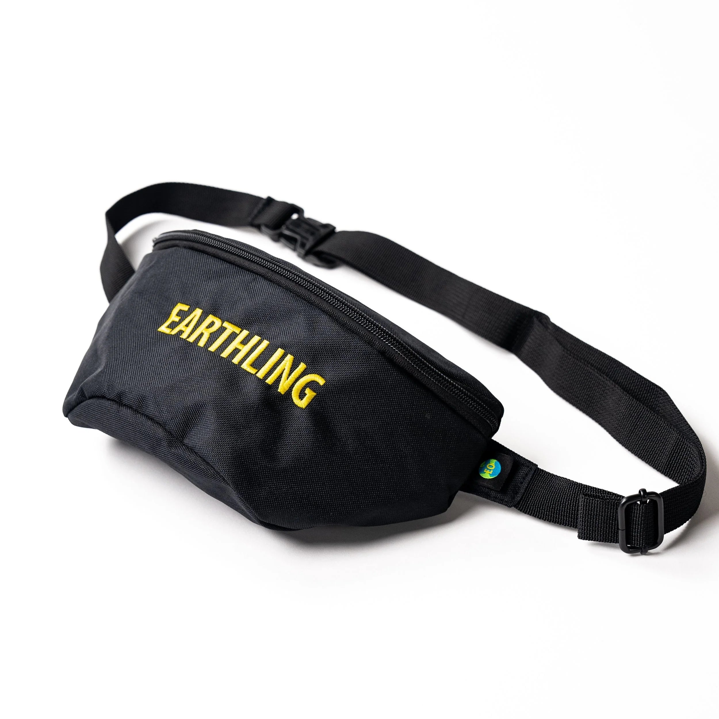Earthling Outerwear black crossbody waist bag with Earthling embroidery