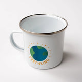 Earth enamel camp mug detail