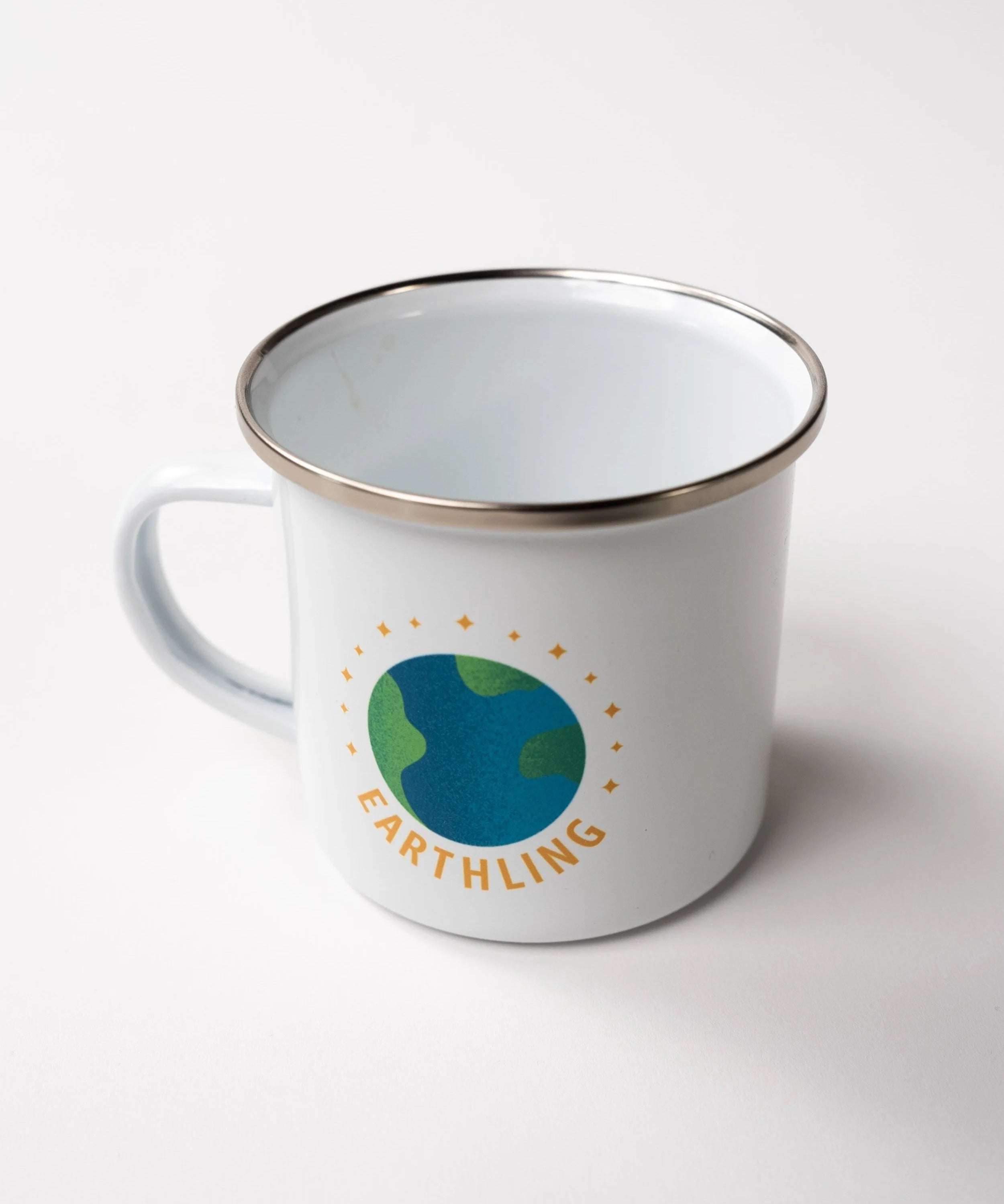 Earth enamel camp mug detail