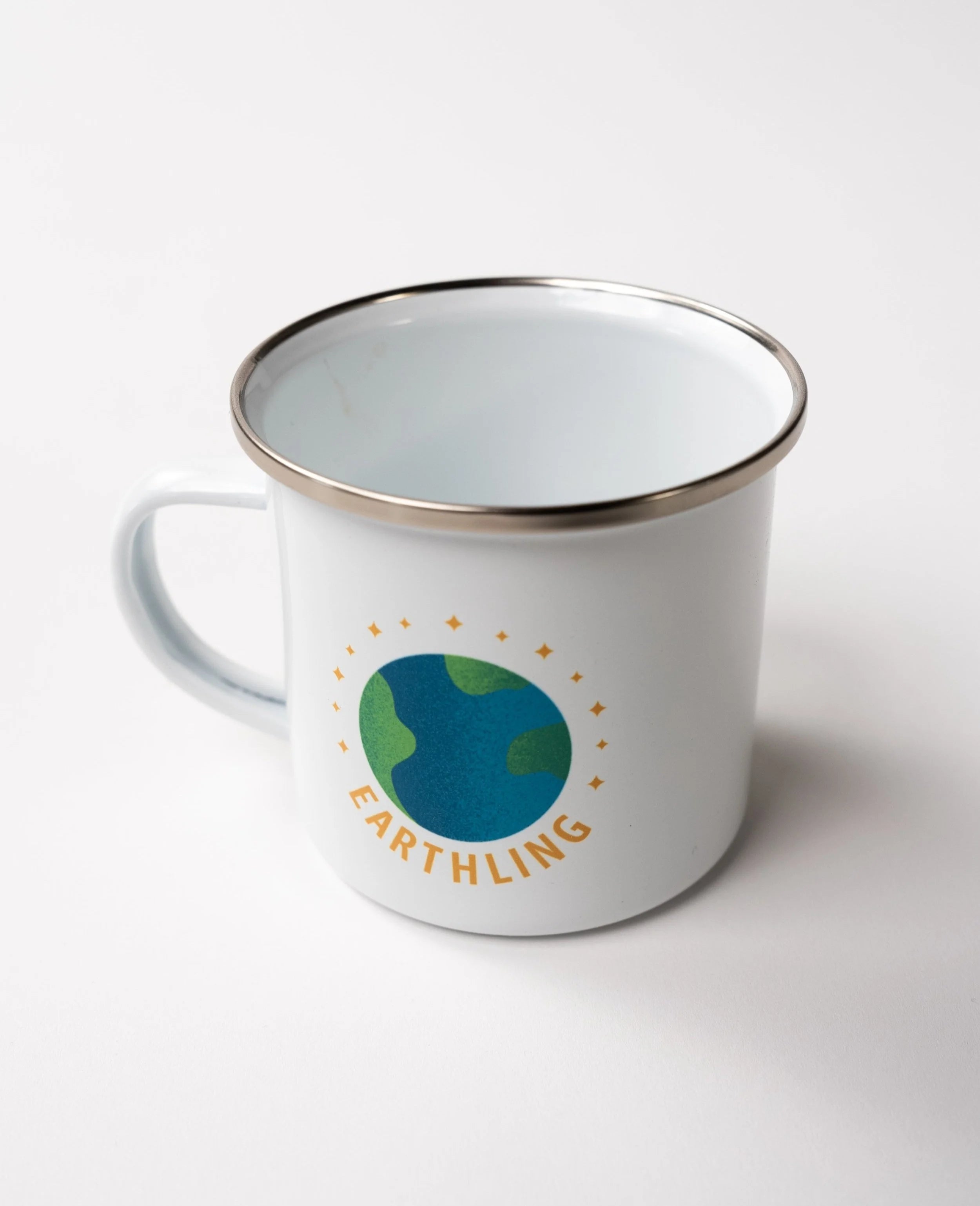Earth enamel camp mug detail