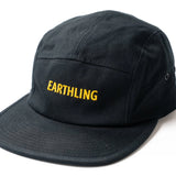 Black five panel hat side view
