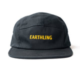 Earthling Outerwear black five panel hat with Earthling embroidery