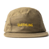 Earthling Outerwear olive green five panel hat with Earthling embroidery