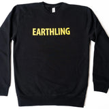 Earthling Outerwear black heavyweight crew pullover with Earthling print