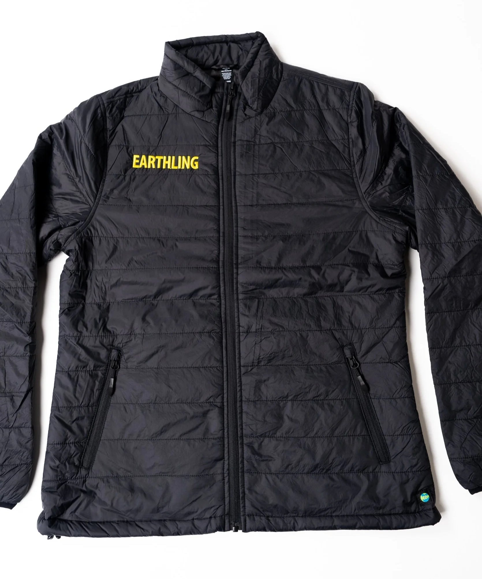 Earthling Outerwear Hyper-Loft puffy jacket, nylon shell with Earthling chest embroidery