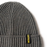Dark gray Earthling beanie detail