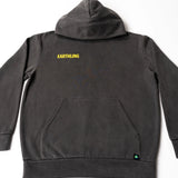 Earthling Outerwear black midweight pullover hoodie with Earthling chest print