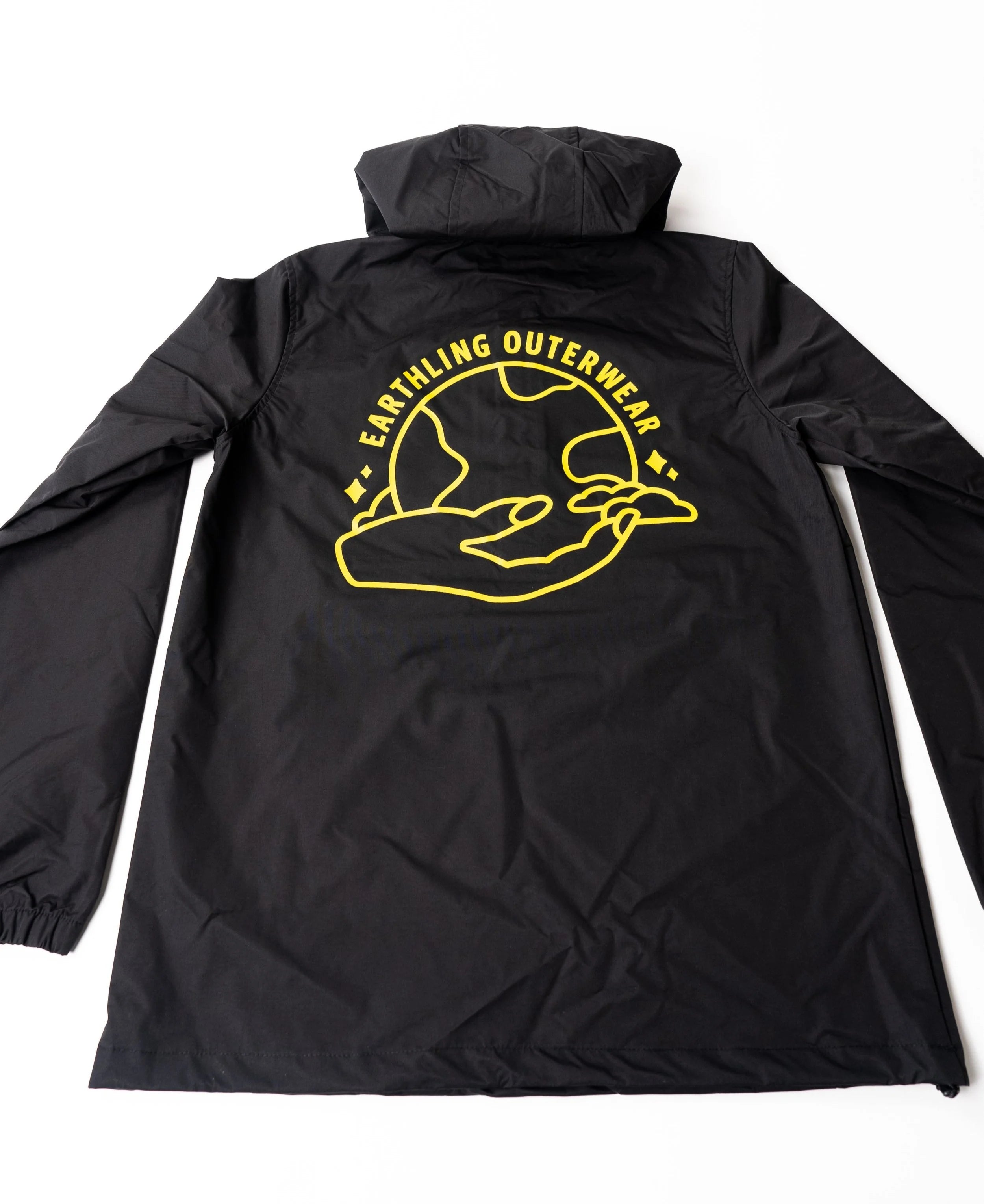 Windbreaker anorak hood and zip detail